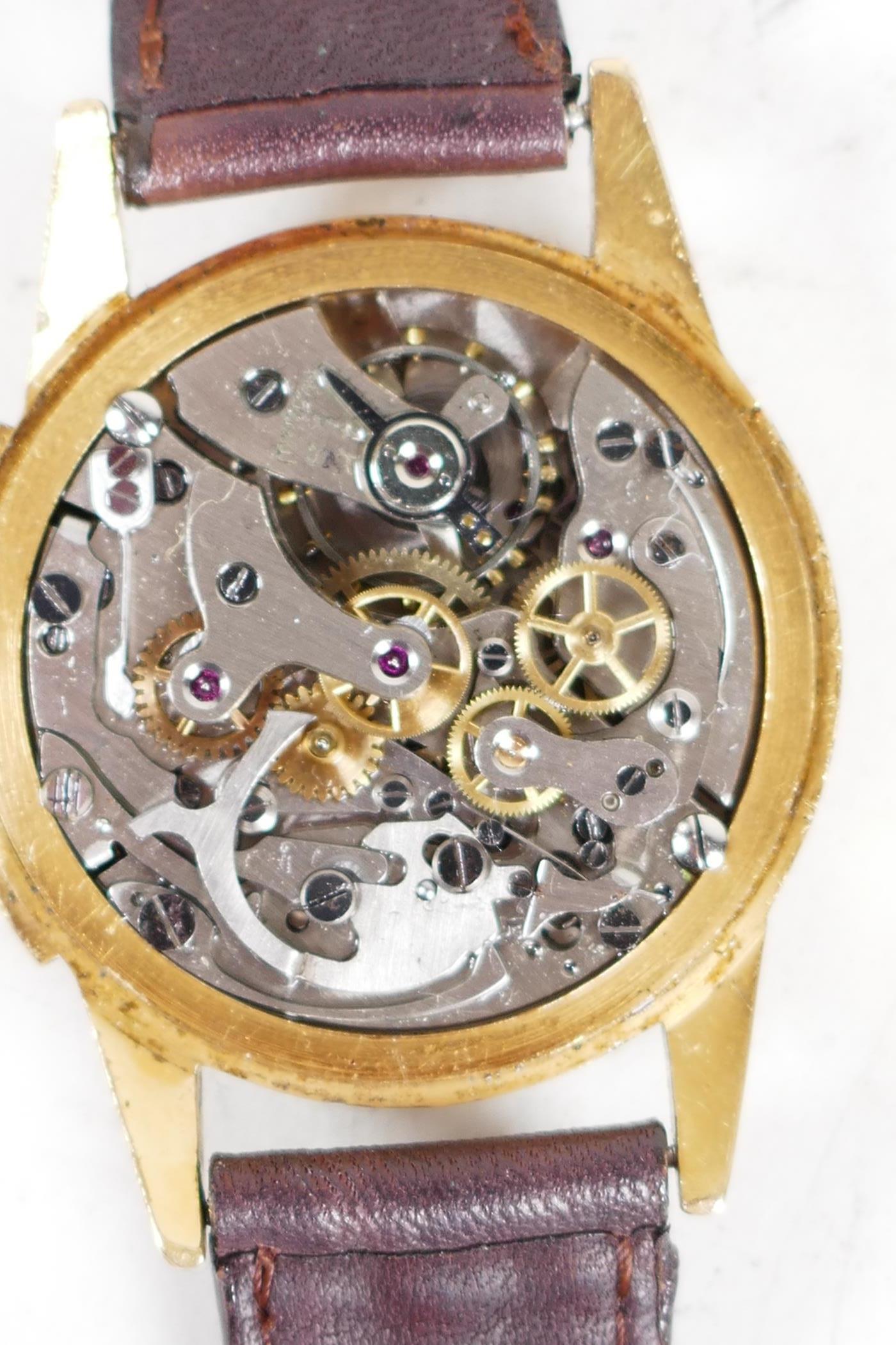 A vintage Swiss made gentleman's wristwatch by Janil, the face with secondary day and seconds dial - Image 3 of 3