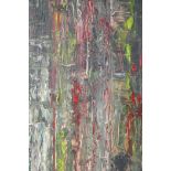 Abstract oil on board, signed Buchanan to the reverse, unframed, 24" x 24"