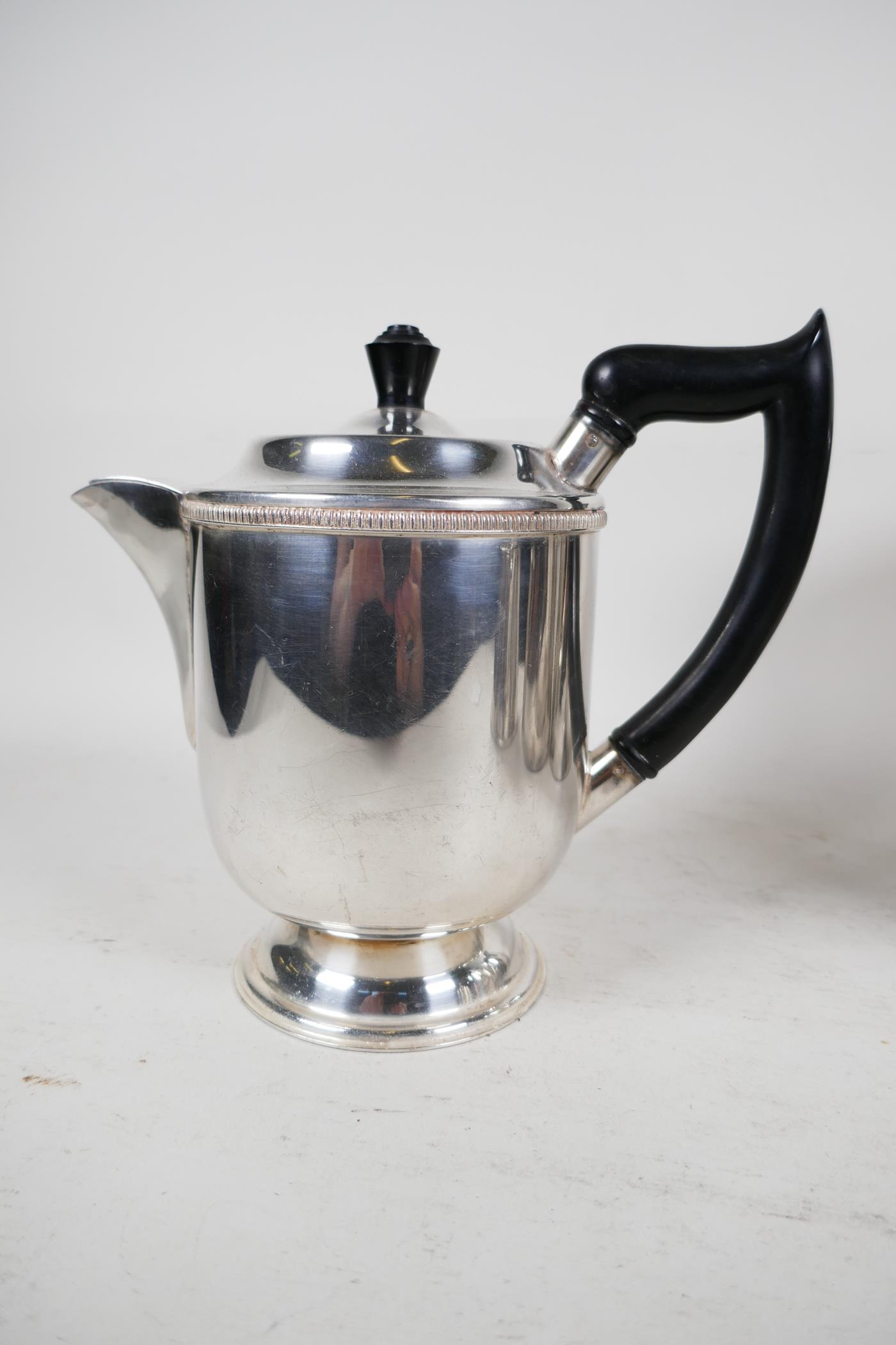 A Garrard and Co Regent plate coffee pot, and an additional two Hotel Ware coffee pots and two - Image 2 of 5