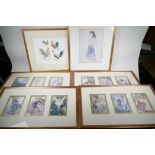 A set of twelve colour prints of flower fairies (in four frames), together with a colour print of of