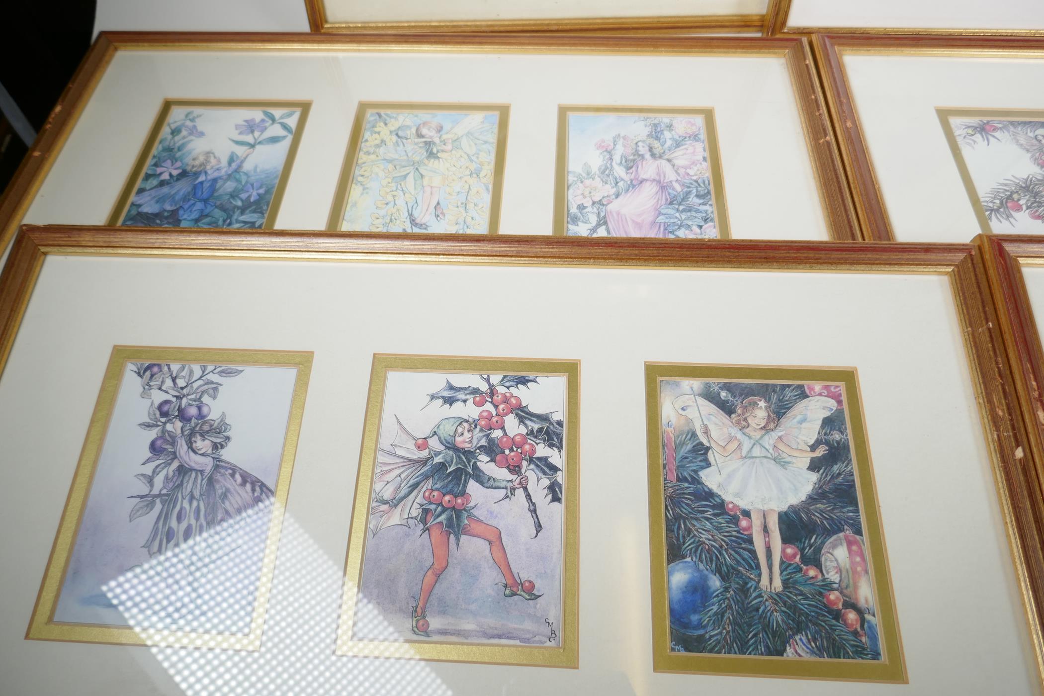 A set of twelve colour prints of flower fairies (in four frames), together with a colour print of of - Image 2 of 4