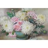 Alix Jennings (British, 1884-1980), 'Still Life of Chrysanthemums', signed lower right and inscribed