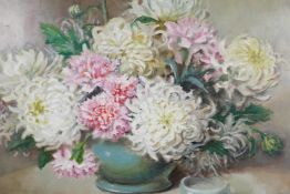 Alix Jennings (British, 1884-1980), 'Still Life of Chrysanthemums', signed lower right and inscribed