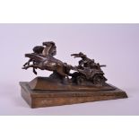 A 1967 Soviet Russian bronze sculpture of a Tachanka by the Monumentskulptura Factory in