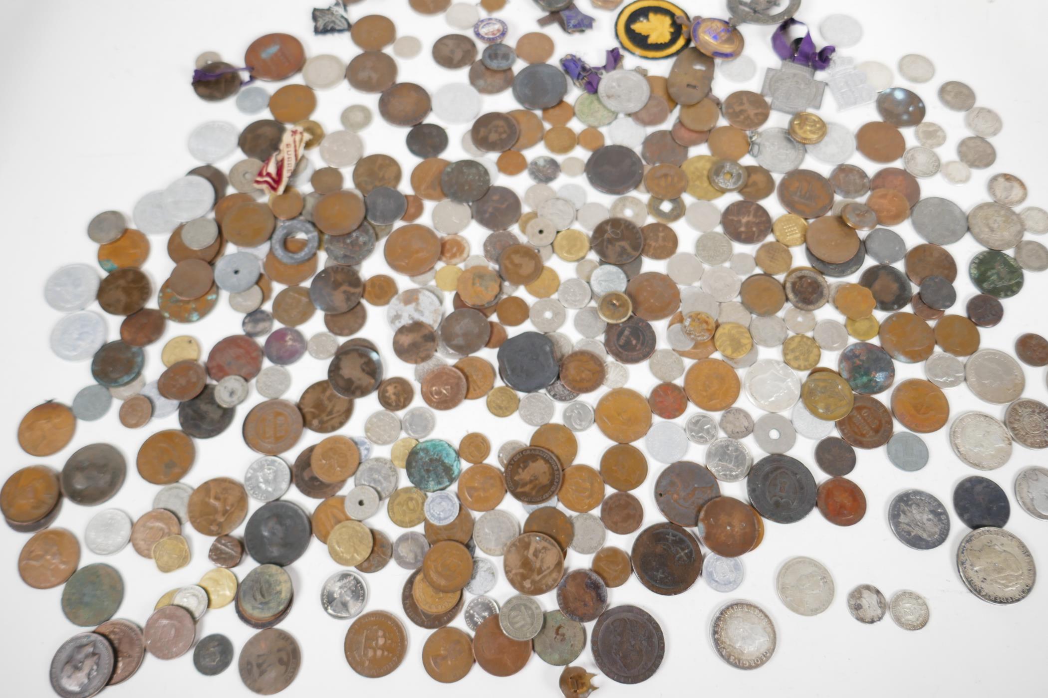 A collection of world coins, mostly C18th-C20th, British pennies, Georgian, South African, - Image 7 of 7