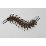 A Japanese Jizai style centipede with an articulated body, 6" long