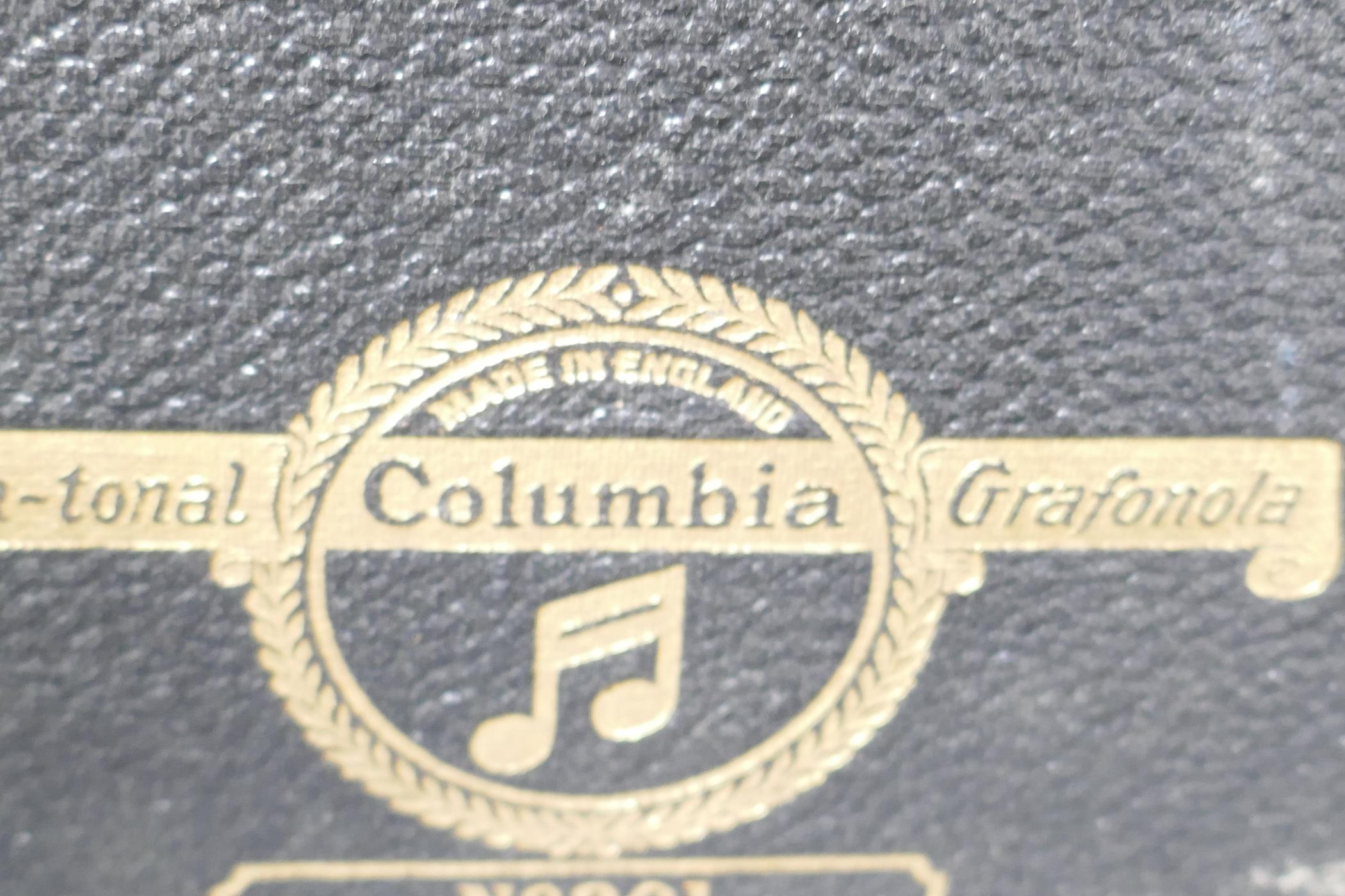 A Columbia 201 Picnic gramophone in black rexine case, A/F, 16" x 11" x 7" - Image 5 of 6