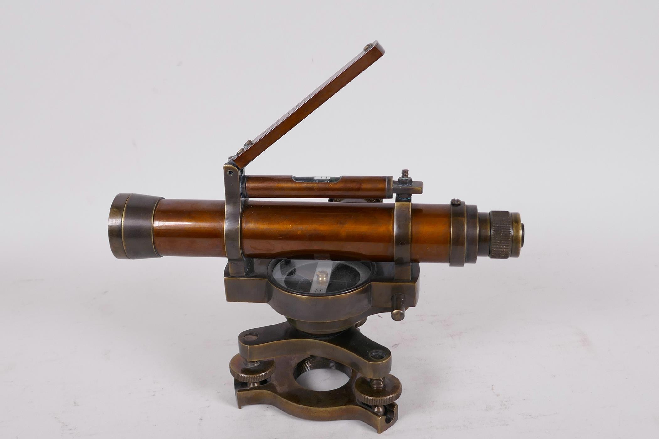 A replica brass sextant telescope on swivel mount, 8" long - Image 3 of 4