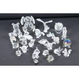 A collection of twenty five Swarovski crystal animals, largest 2½" high (25)