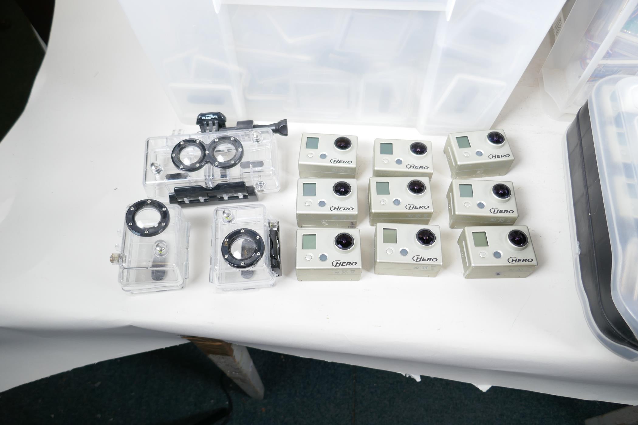 Components for a Go-Pro (bullet time) camera array, many accessories and waterproof casings - Image 2 of 5