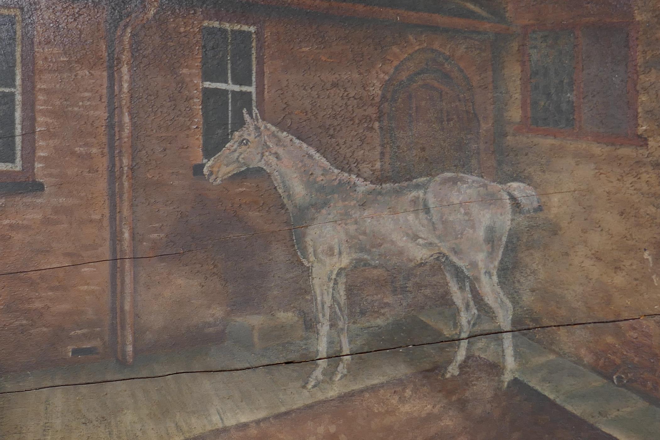 A two sided equestrian portrait, in an oak frame, the horses named indistinctly, C19th, oil on - Image 3 of 6