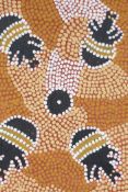 An Aboriginal dot painting on artist's board, 9" x 12"