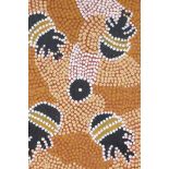 An Aboriginal dot painting on artist's board, 9" x 12"