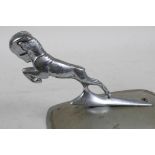 An American chrome plated Dodge 'Ram' car bonnet mascot, 7½" long