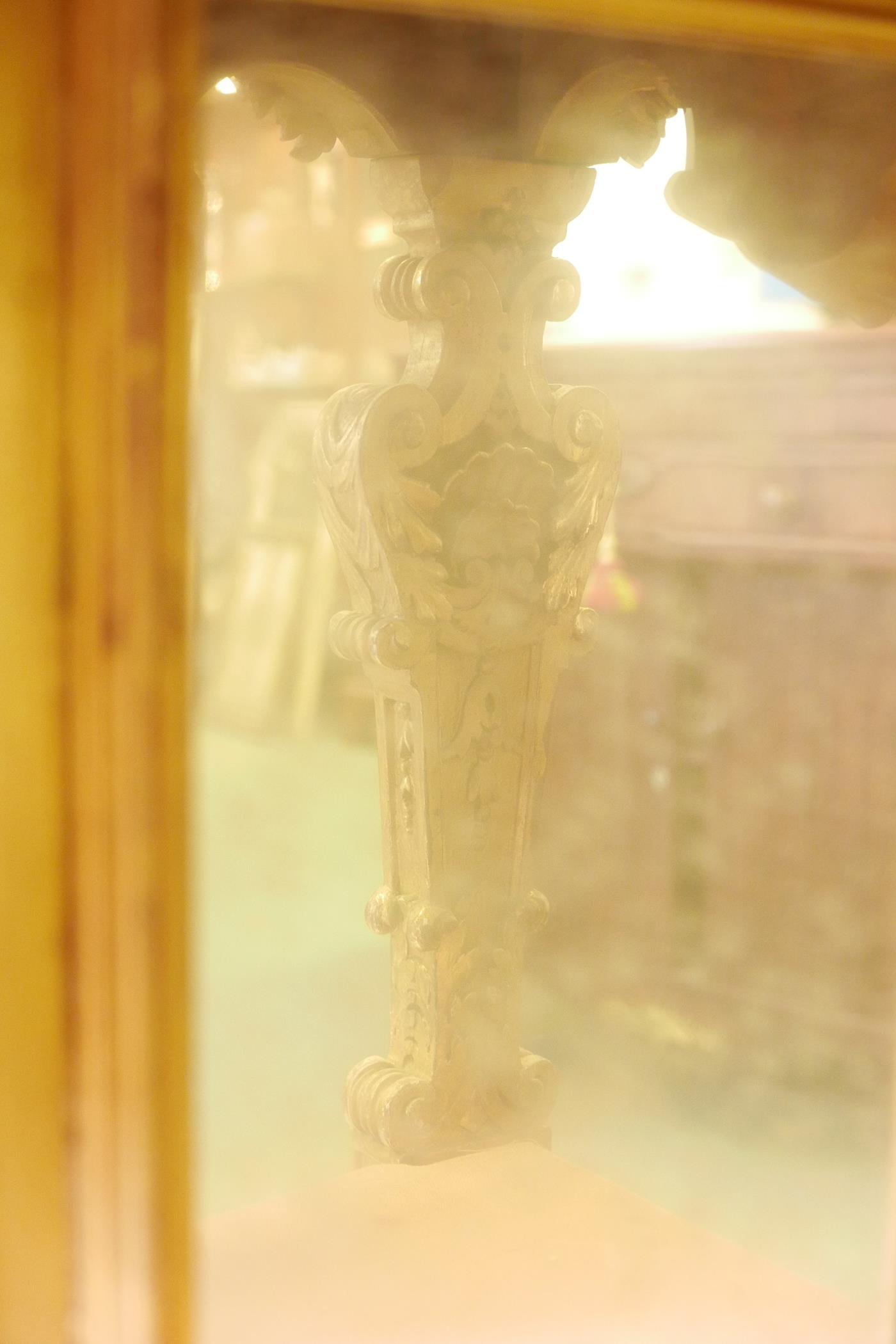 A pair of early C19th carved giltwood mirror backed console tables, with Sienna marble tops and - Image 4 of 8