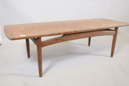 A G Plan, E. Gomme teak coffee table, 54" x 19½", 16" high