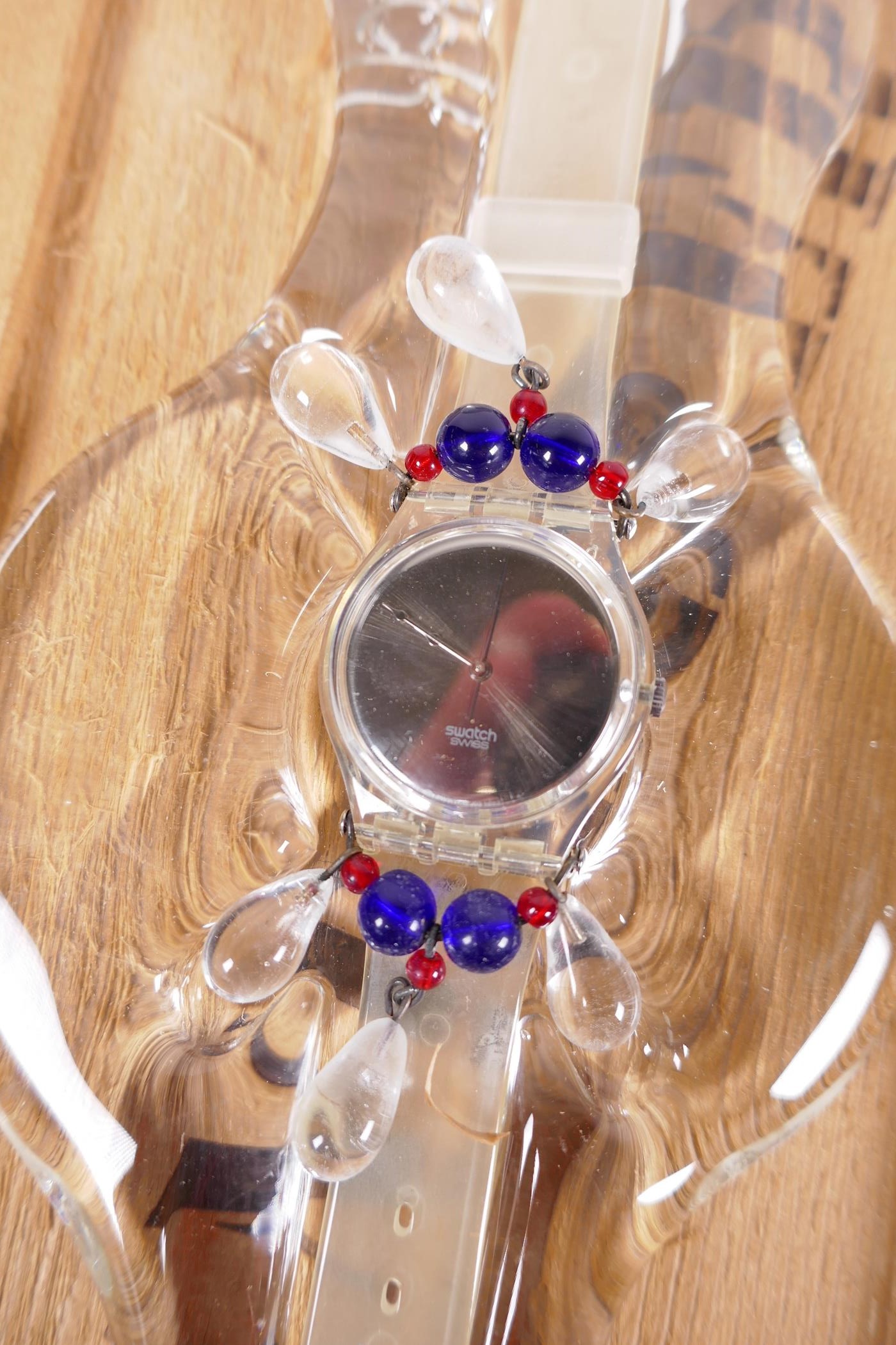 A Swatch Chandelier ladies' wristwatch with glass stand and original box - Image 3 of 5