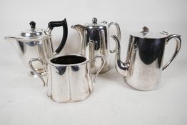 A Garrard and Co Regent plate coffee pot, and an additional two Hotel Ware coffee pots and two