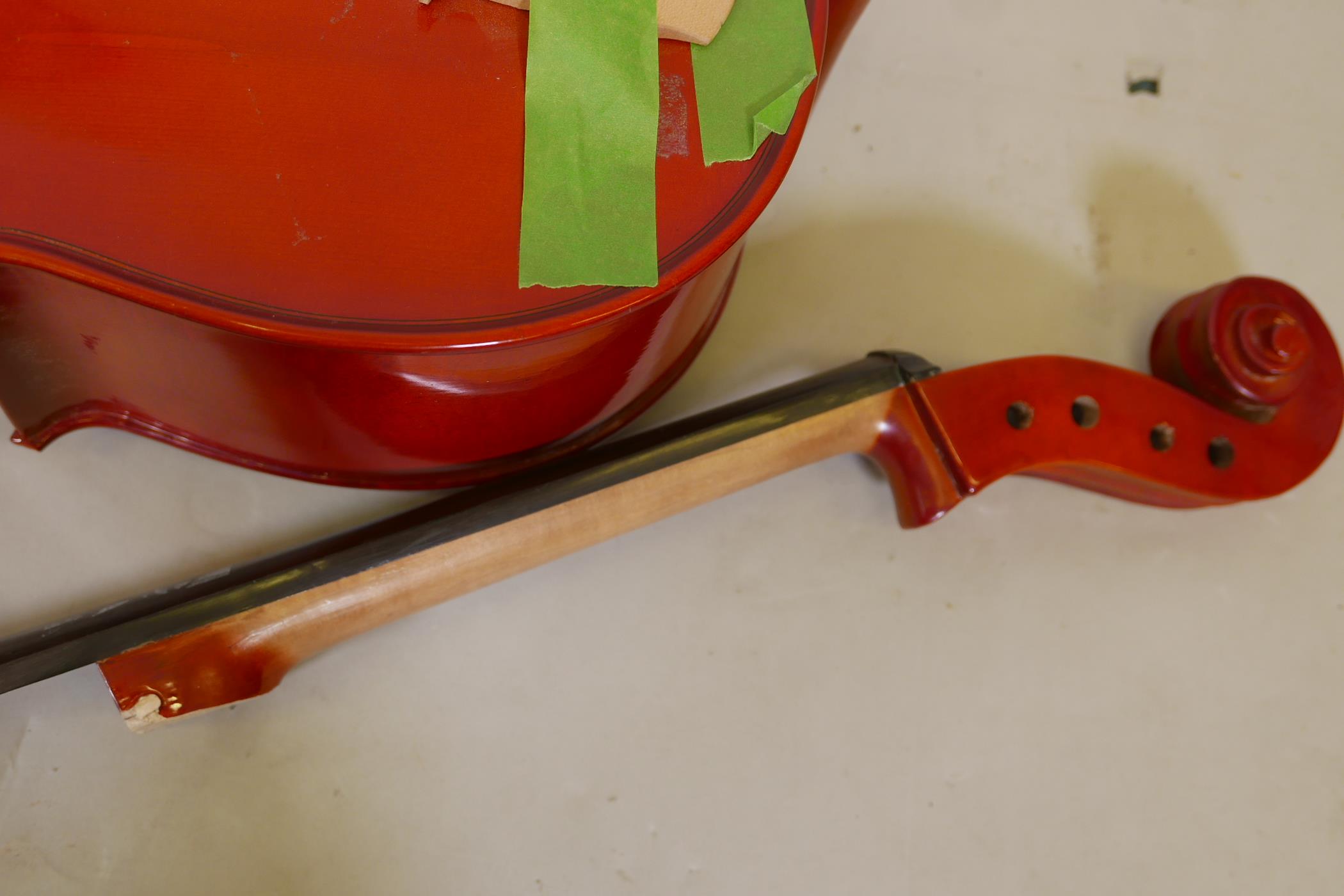 A cello for restoration, no tuning pegs - Image 3 of 4