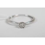 An 18ct white gold and diamond engagement ring, approximate size 'N'