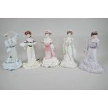 A collection of five limited edition Coalport porcelain figures from the Golden Age series, '