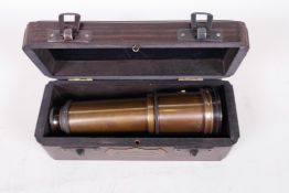 A reproduction brass 'Dollond' marine telescope, boxed