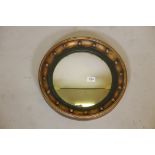 A Regency style convex mirror, early C20th, 16" diameter