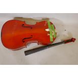 A cello for restoration, no tuning pegs