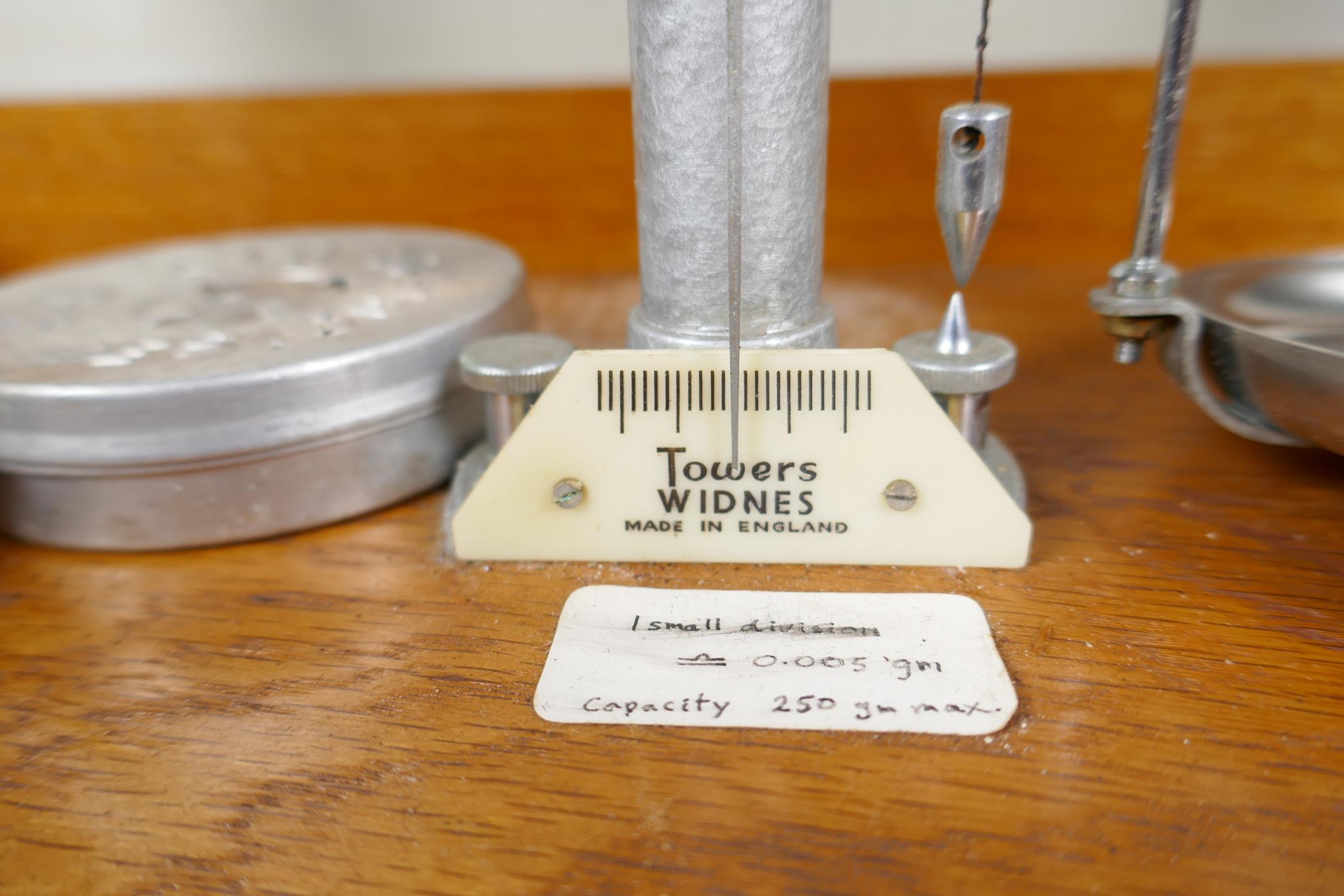 A good set of chemist's scales and weights by Towers of Widnes, together with a cased set of - Image 4 of 5