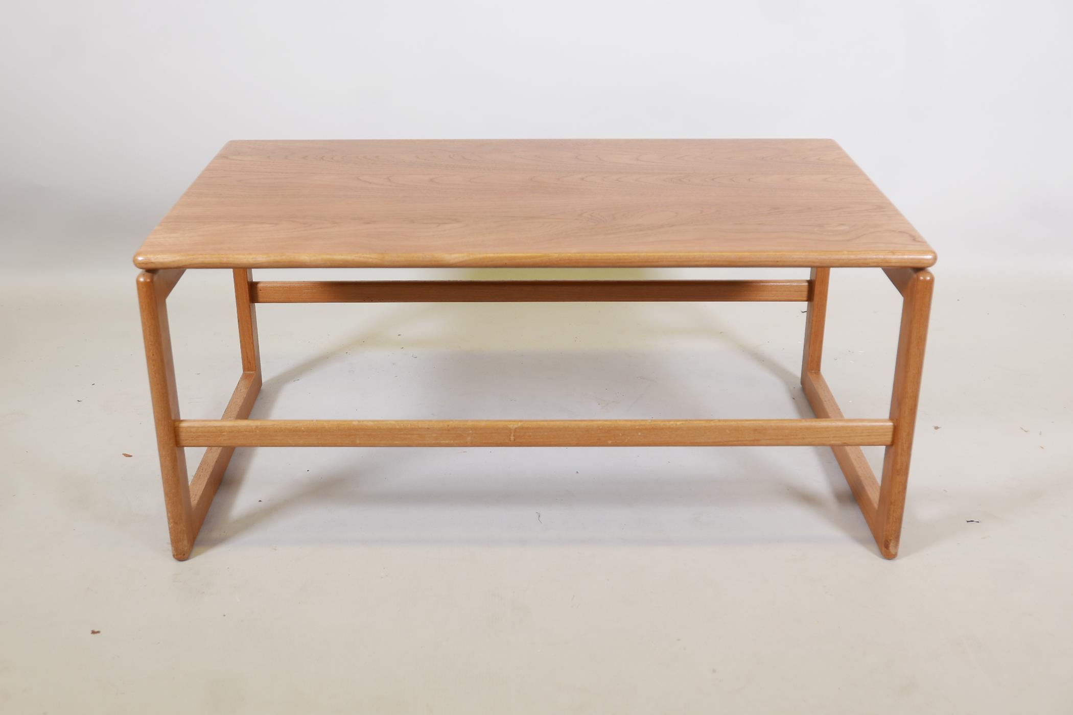 A mid century teak coffee table, 35" x 20" x 16" - Image 2 of 3