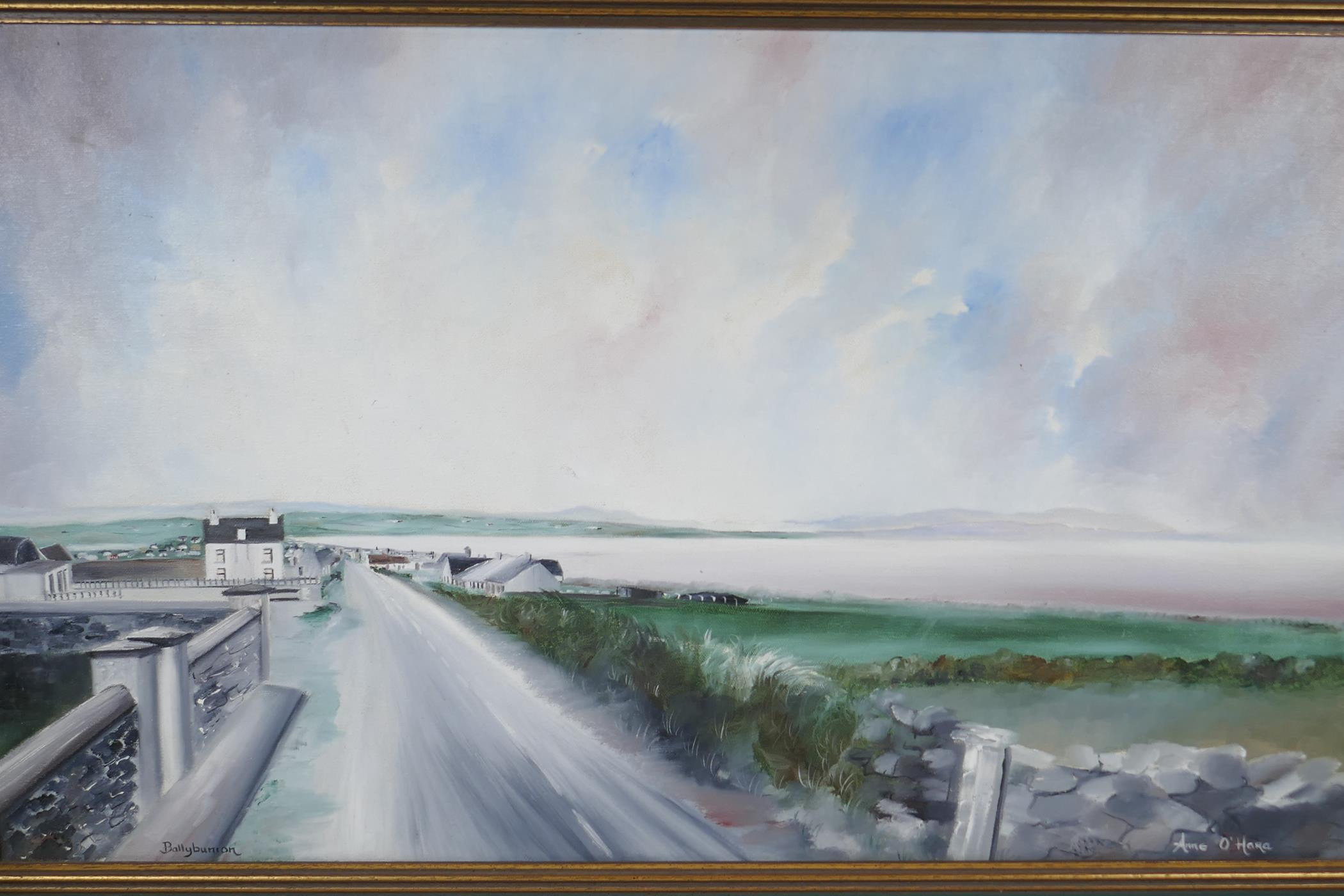 Anne O' Hara, Irish coastal landscape, titled 'Ballybunion', signed, oil on canvas, 30" x 18" - Image 2 of 5