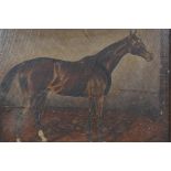 A two sided equestrian portrait, in an oak frame, the horses named indistinctly, C19th, oil on