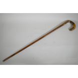 A horn handled walking stick, 31½" long