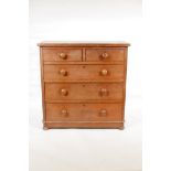 A Victorian mahogany chest of drawers, two short over three long, 37½" x 18½", 37½" high