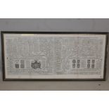 An C18th heraldic engraving, Nouvelle Carte Genealogique, de la maison Royale de France, .....Tom