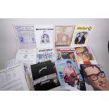 A quantity of assorted rock and roll ephemera, including magazines, pictures, letters etc, some