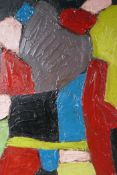 After Serge Poliakoff, abstract, oil on board, 20" x 25"
