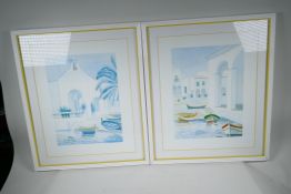 A pair of contemporary furnishing colour prints of Venetian scenes