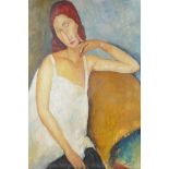 After Amedeo Modigliani, 'Jean Hebuterne', portrait, oil on canvas laid on board, 14½" x 18½"