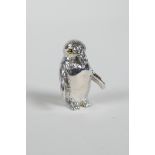 A sterling silver penguin, 1" high