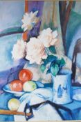 After Samuel Peploe, Scottish colourist, still life of flowers, oil on canvas laid on board, 20" x
