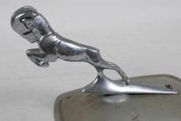 An American chrome plated Dodge 'Ram' car bonnet mascot, 7½" long