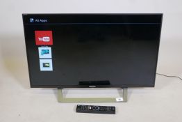 A Sony Bravia 32" HD Smart LED TV, model no. KDL 32WD751, 2018, with remote