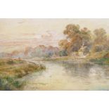 Henry Earp Senior, pair of oils on panel, 'Arundel Castle' and 'Near Henley on Thames', both