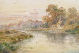 Henry Earp Senior, pair of oils on panel, 'Arundel Castle' and 'Near Henley on Thames', both