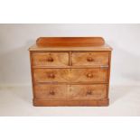 A C19th mahogany chest of two plus two drawers, with cockbeaded fronts, and turned wood handles,