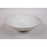 A Song dynasty glazed porcelain shallow bowl, A/F, 6¼" diameter