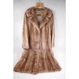 A lady's full length fur coat (mink), from Charles Moss Furs, approximate size 14, 43" long