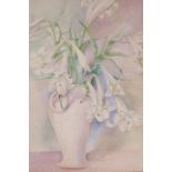 Study of lilies, signed Zinkeisen, unframed watercolour, 23½" x 18½"