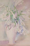 Study of lilies, signed Zinkeisen, unframed watercolour, 23½" x 18½"